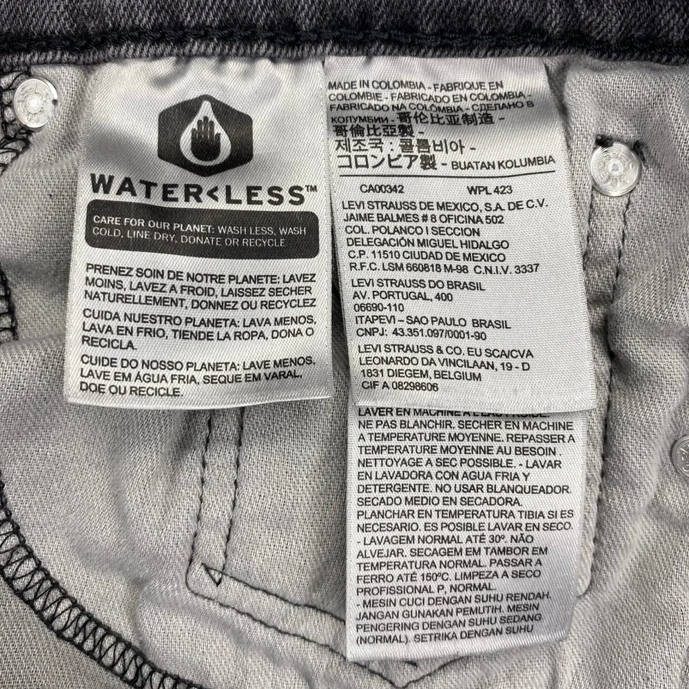 Levis 505 Regular Fit Jeans Mens W40 L30 Gray Denim‎ Pants